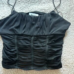 Princess Polly Black Strapless Ruched Camisole